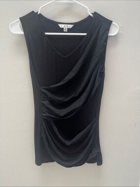 CAbi Black Draped V-Neck Tank